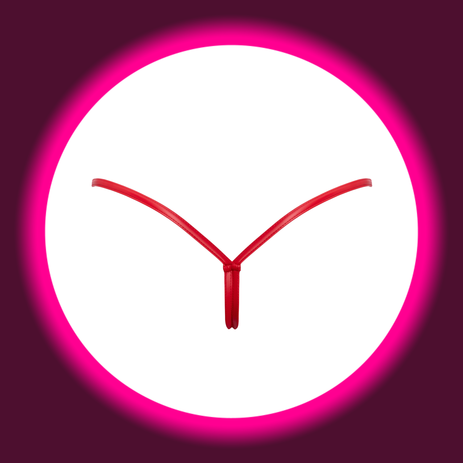 Rückansicht roter glänzender G-String P013 von Noir Handmade