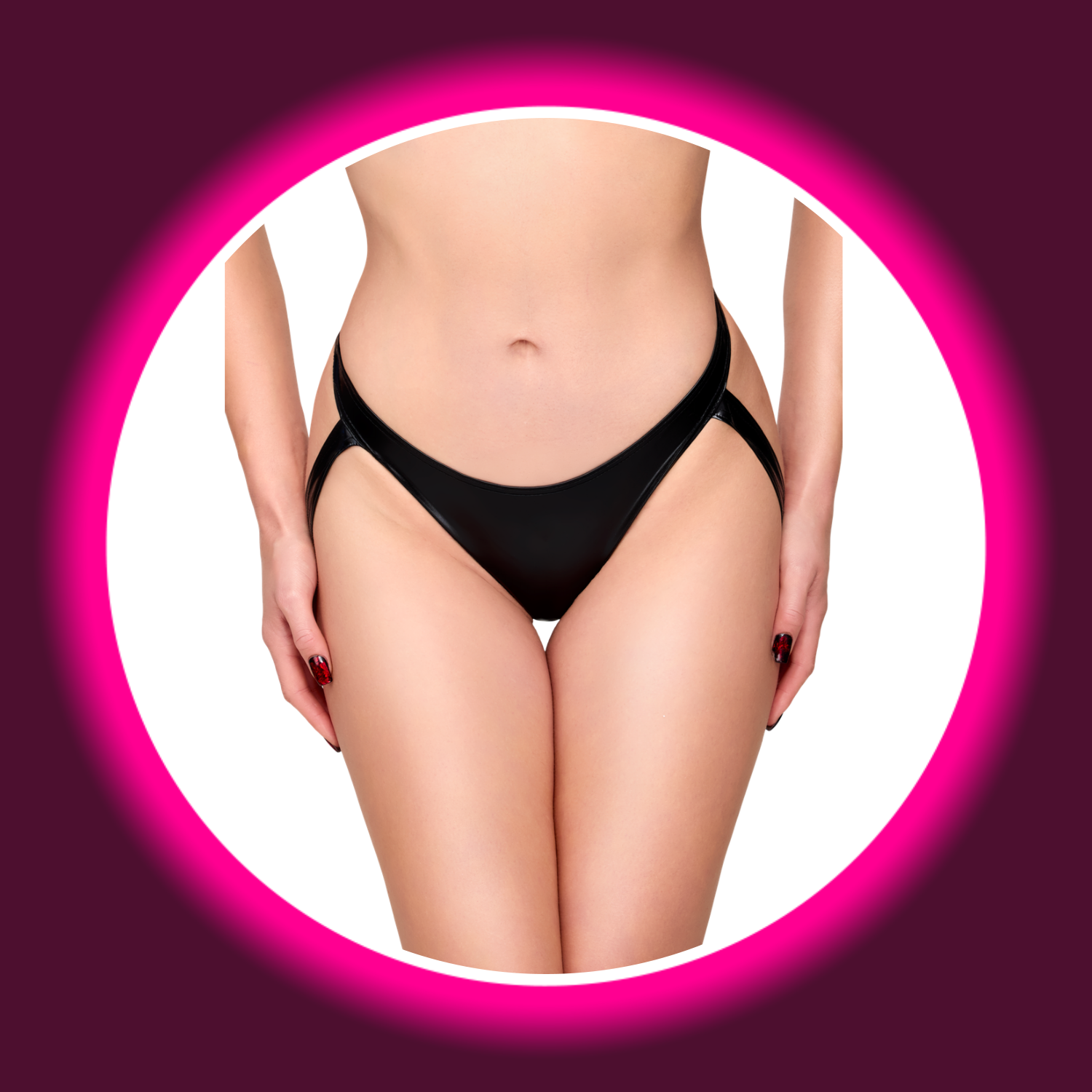 Frontansicht Noir Handmade Jockstrap String F393 in Schwarz im Wetlook