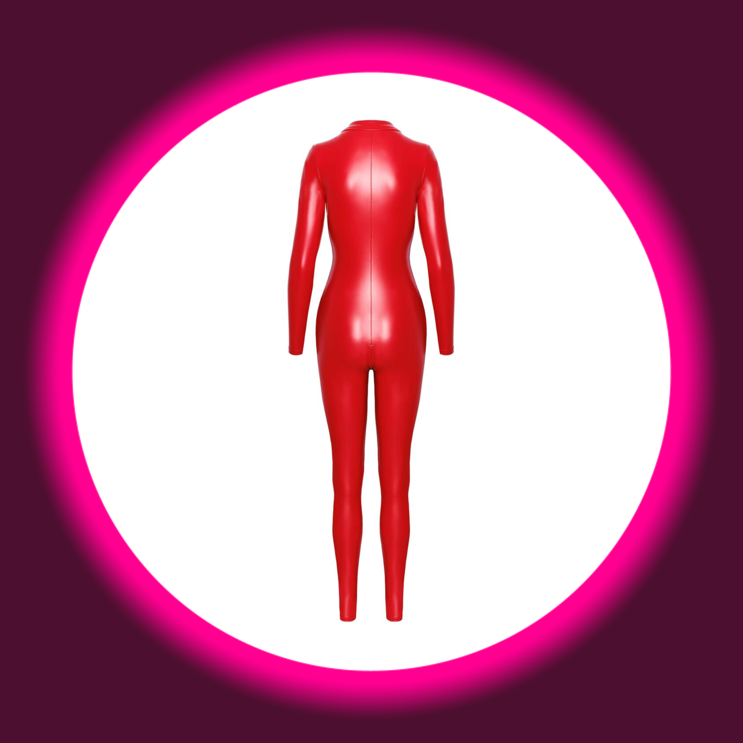 Rückansicht Noir Handmade roter Wetlook Overall Orgia F353