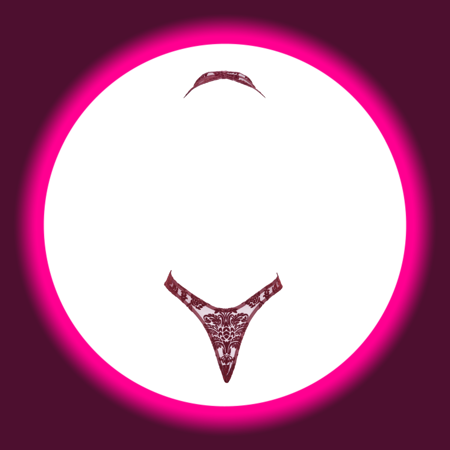 weinroter semitransparenter Kink Royal Body Cascade mit Blumenmuster, Noir Handmade F386