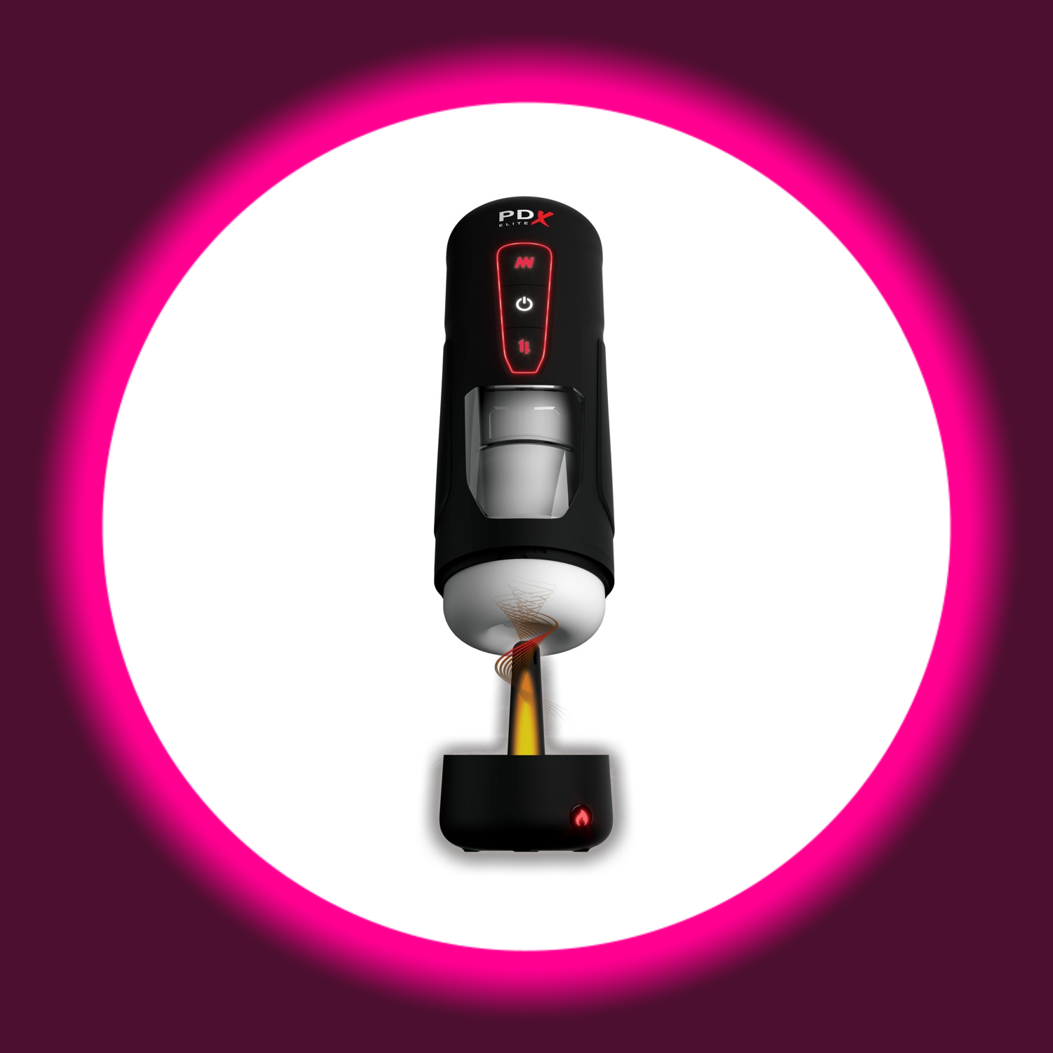 schwarzer Masturbator PDX Elite Milk me Hotter mit geöffneter Verschlusskappe