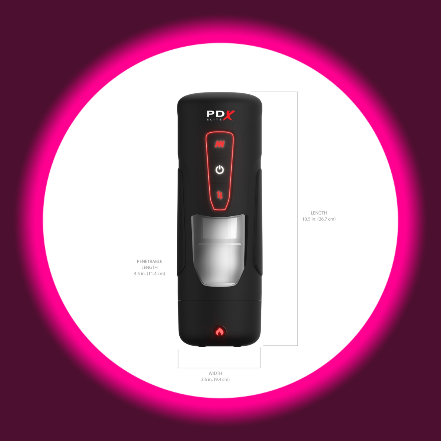 schwarzer Masturbator PDX Elite Milk me Hotter mit Wärmeanzeige