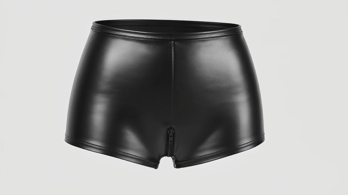 3D-Ansicht von schwarzer Hotpants Do not Disturb F411 von Noir Handmade