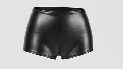 3D-Ansicht von schwarzer Hotpants Do not Disturb F411 von Noir Handmade