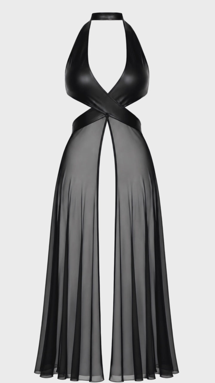 3D-Ansicht schwarzes Kleid Do not Disturb F412 von Noir Handmade