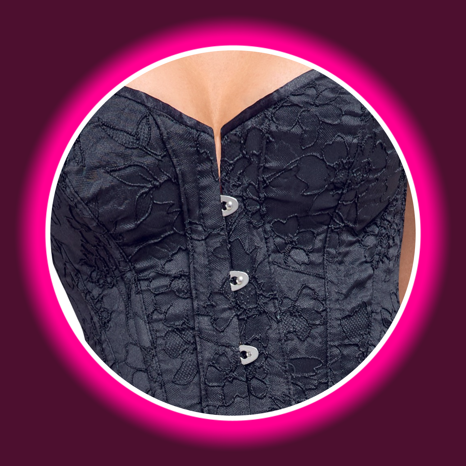 Detailansicht schwarze Corsage mit Musterung von Cotelli Party
