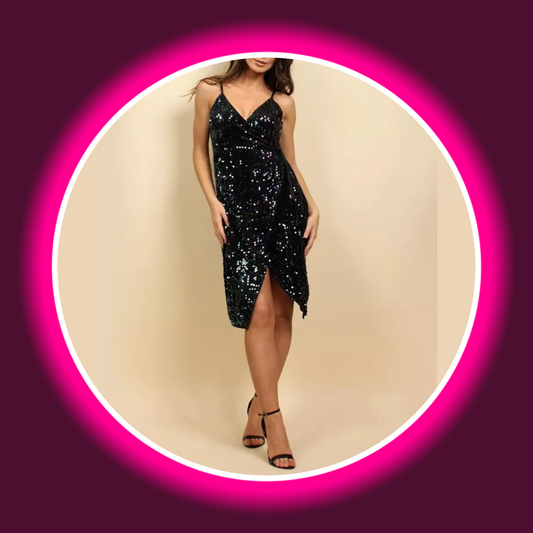 AFTERSHOCK LONDON | PAILLETTEN WICKEL-MIDIKLEID