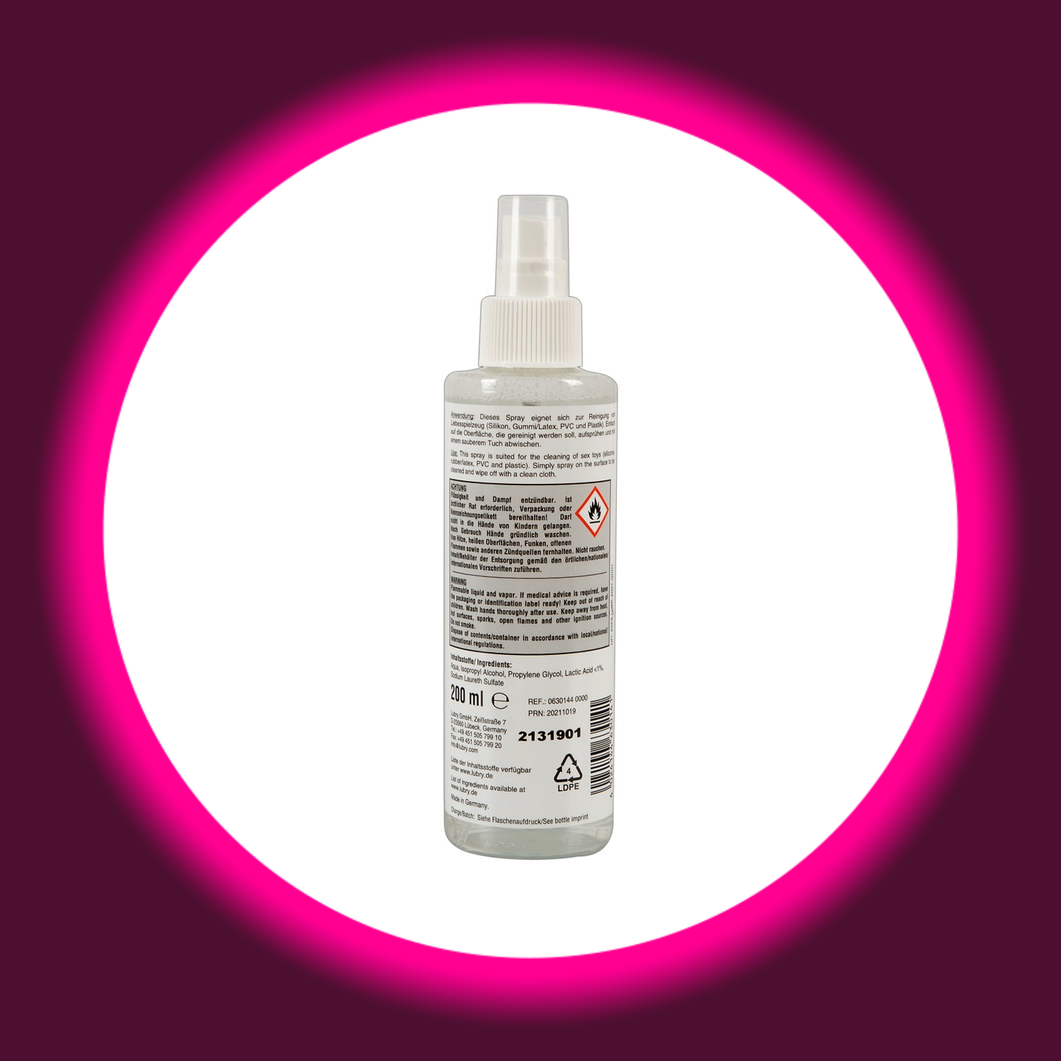 Special Cleaner 200ml – Rückseite mit Anwendungs- und Sicherheitshinweisen auf Deutsch und Englisch, GHS-Gefahrenpiktogramm, 200ml