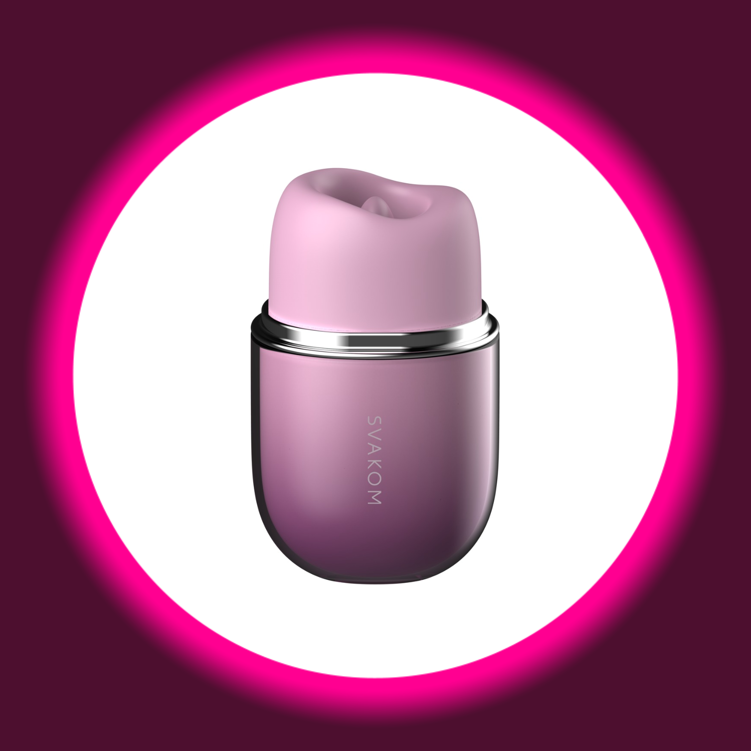 violetter Auflegevibrator Klitty mit Leckzunge, von Svakom