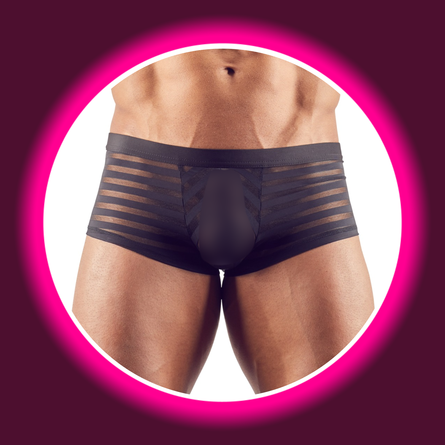 Frontansicht schwarze Pants von Svenjoyment aus Mikrofaser, mit Streifeneinsätzen