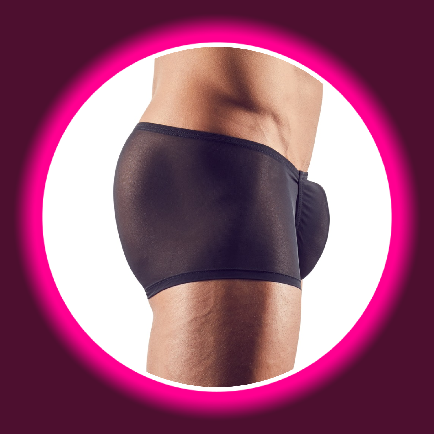 seitliche Ansicht schwarze Pants von Svenjoyment mit Swellfunktion für Frontwölbung im Schritt