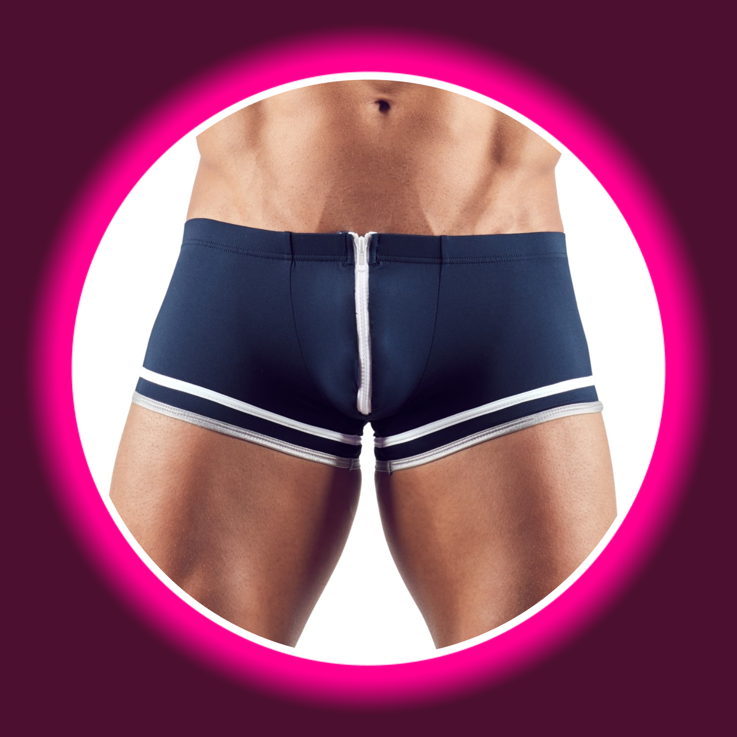 Frontansicht blaue Pants von Svenjoyment mit weißen Details, Matrosenlook für Männer