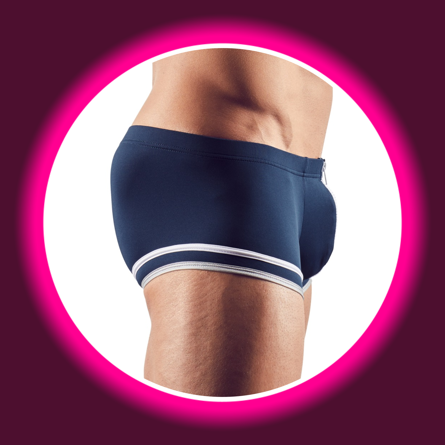 seitliche Ansicht blaue Pants von Svenjoyment mit weißen Details, Matrosenlook für Männer