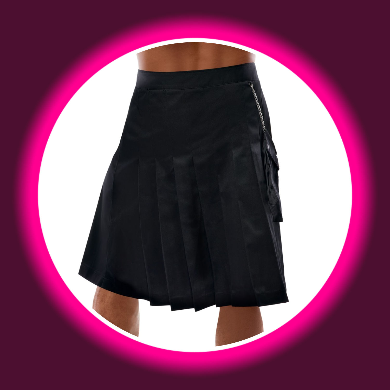 Rückansicht knielanger schwarzer Rock im Kilt-Style, für Männer, von Svenjoyment