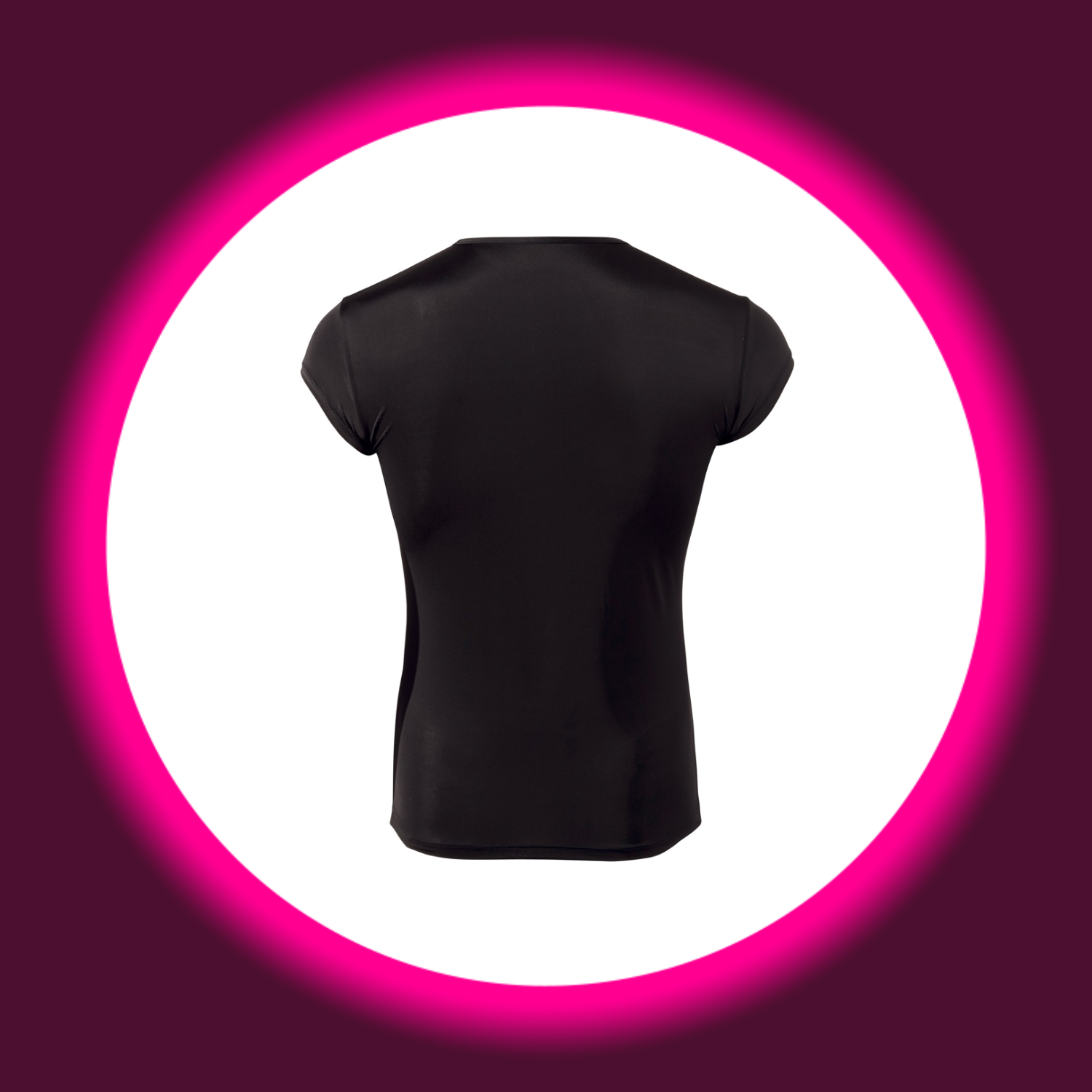 Rückansicht schwarzes enges Shirt mit kurzen Ärmeln, für Männer, Svenjoyment