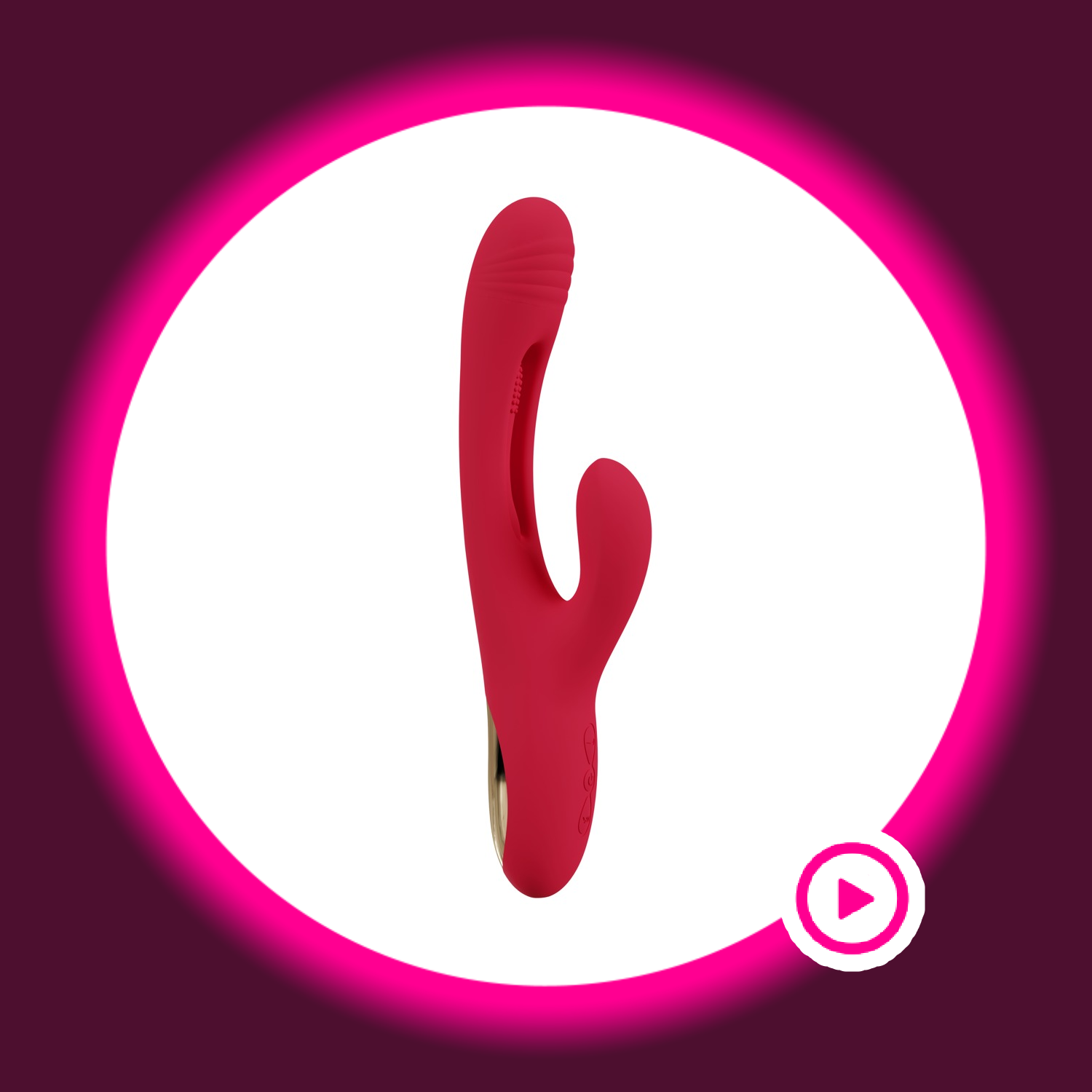 roter Rabbitvibrator mit Zunge, von Sweet Smile