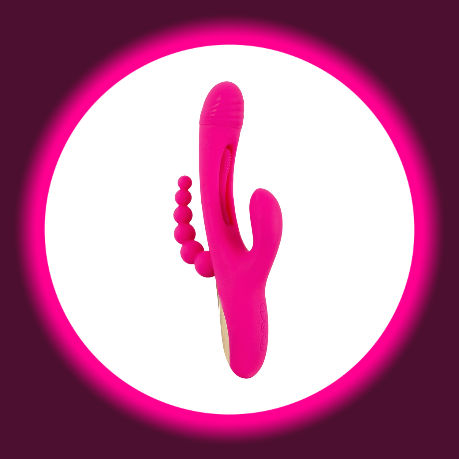 pinker Triple Vibrator mit Zunge und Anal-Kugelstimulator, von Sweet Smile