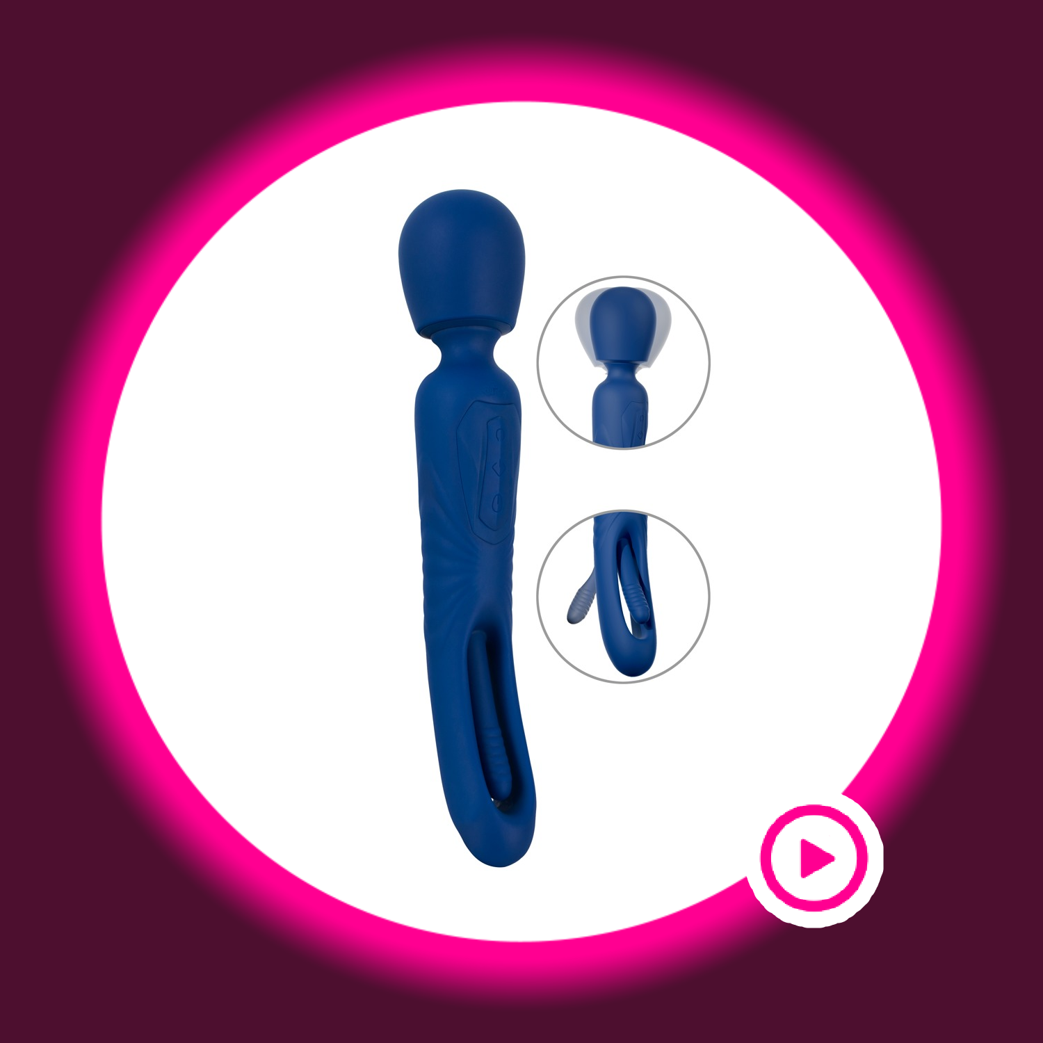 blauer Wandvibrator von Sweet Smile mit vibrierendem Massagekopf und beweglicher Zunge