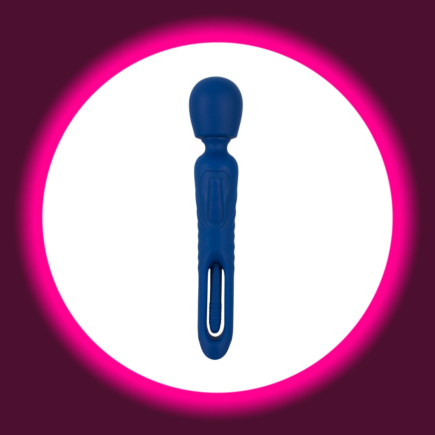 blauer Wandvibrator von Sweet Smile mit großem Massagekopf und beweglicher Zunge