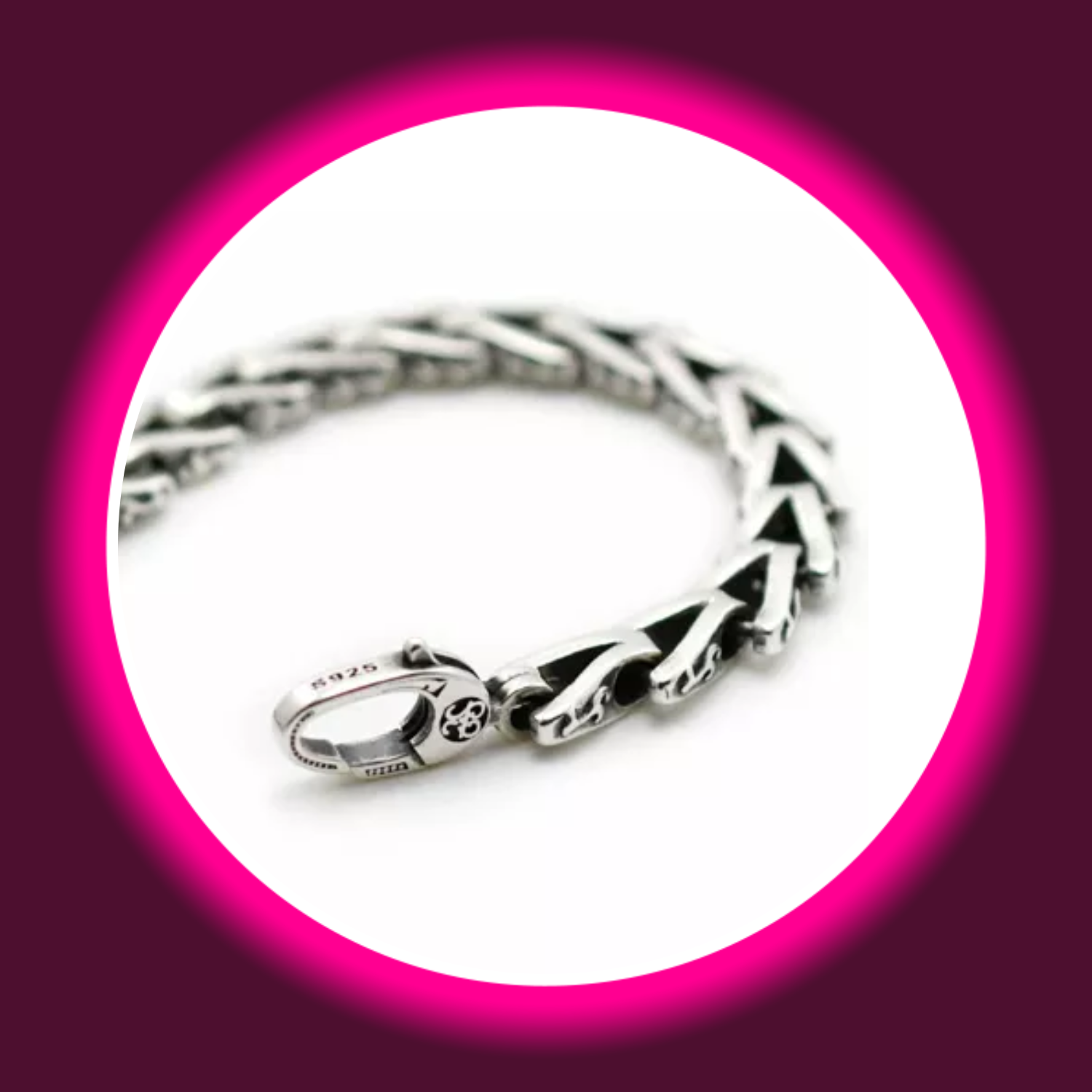 Tribal Armband mit Stammeszeichen aus 925 Sterling Silber, für Herren, mit Schmuckstempel
