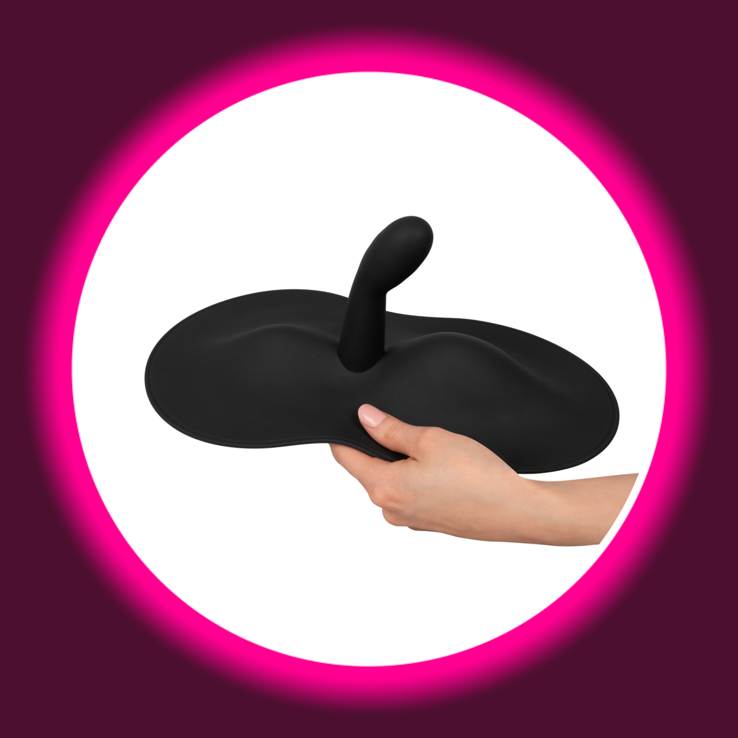 schwarzes Vibepad 3 Vibrokissen mit G-Punkt-Vibrator und Vibrohügeln, handgehalten