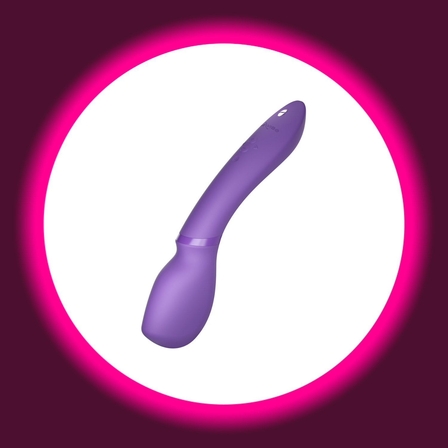 Winkelansicht des Wand 2 Vibrators von We Vibe in der Farbe violett