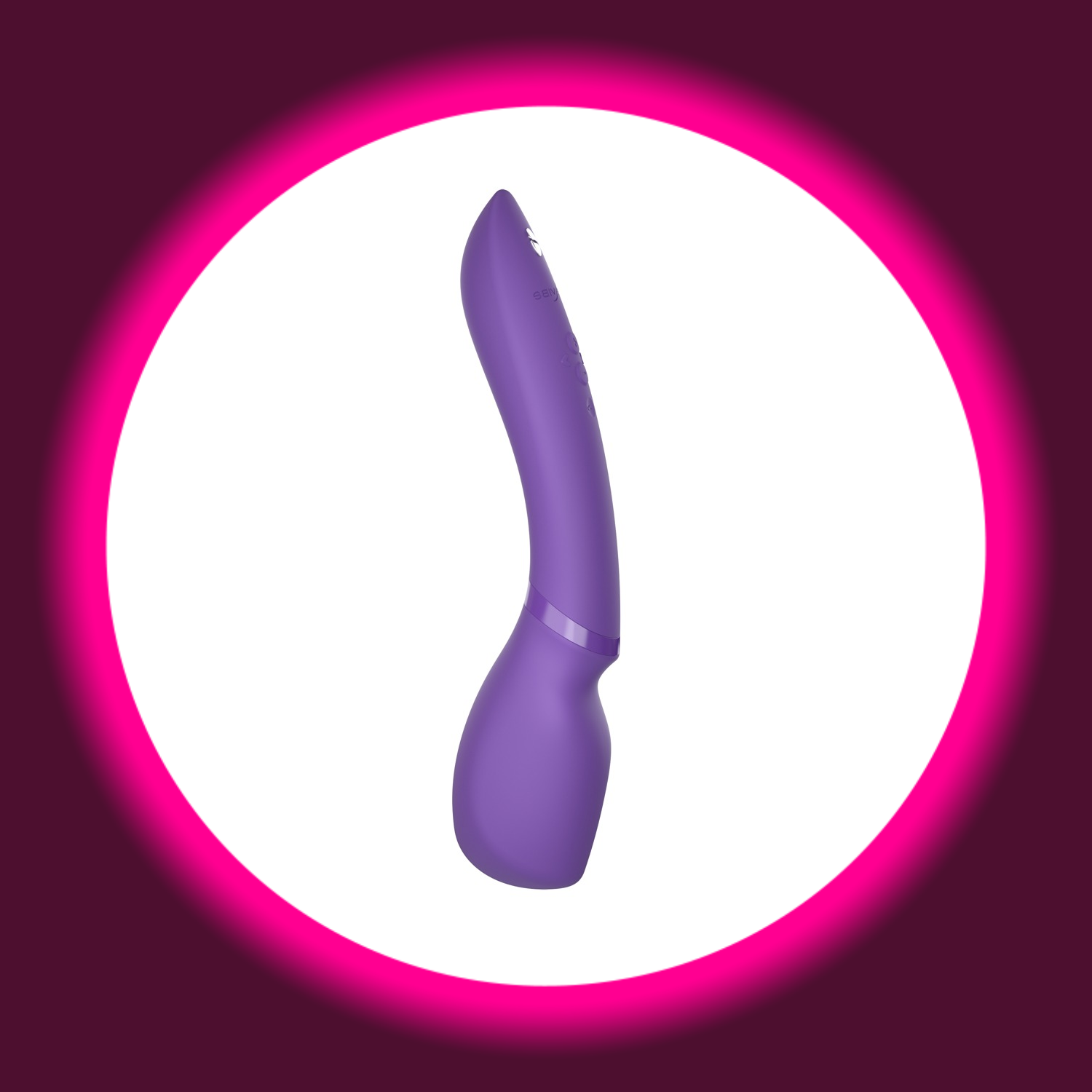 seitliche Ansicht des Wand 2 Vibrators von We Vibe in der Farbe lila