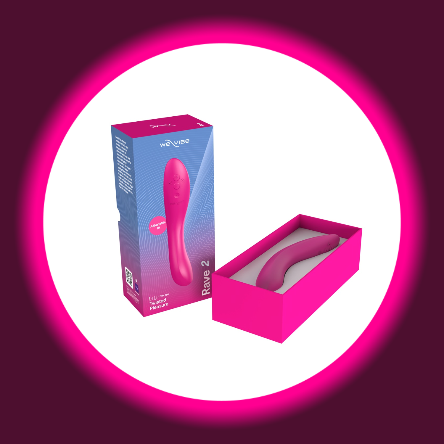 geöffnete Produktverpackung des G-Punkt Vibrators Rave 2 von We Vibe