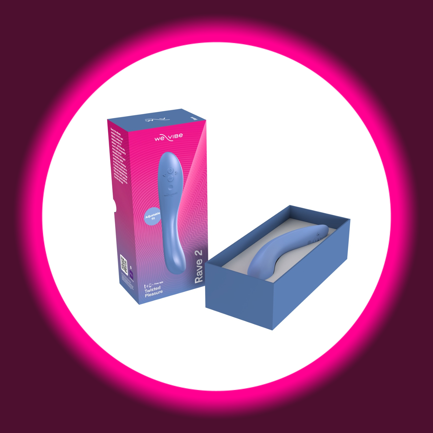 geöffnete Produktverpackung des G-Punkt Vibrators Rave 2 von We Vibe