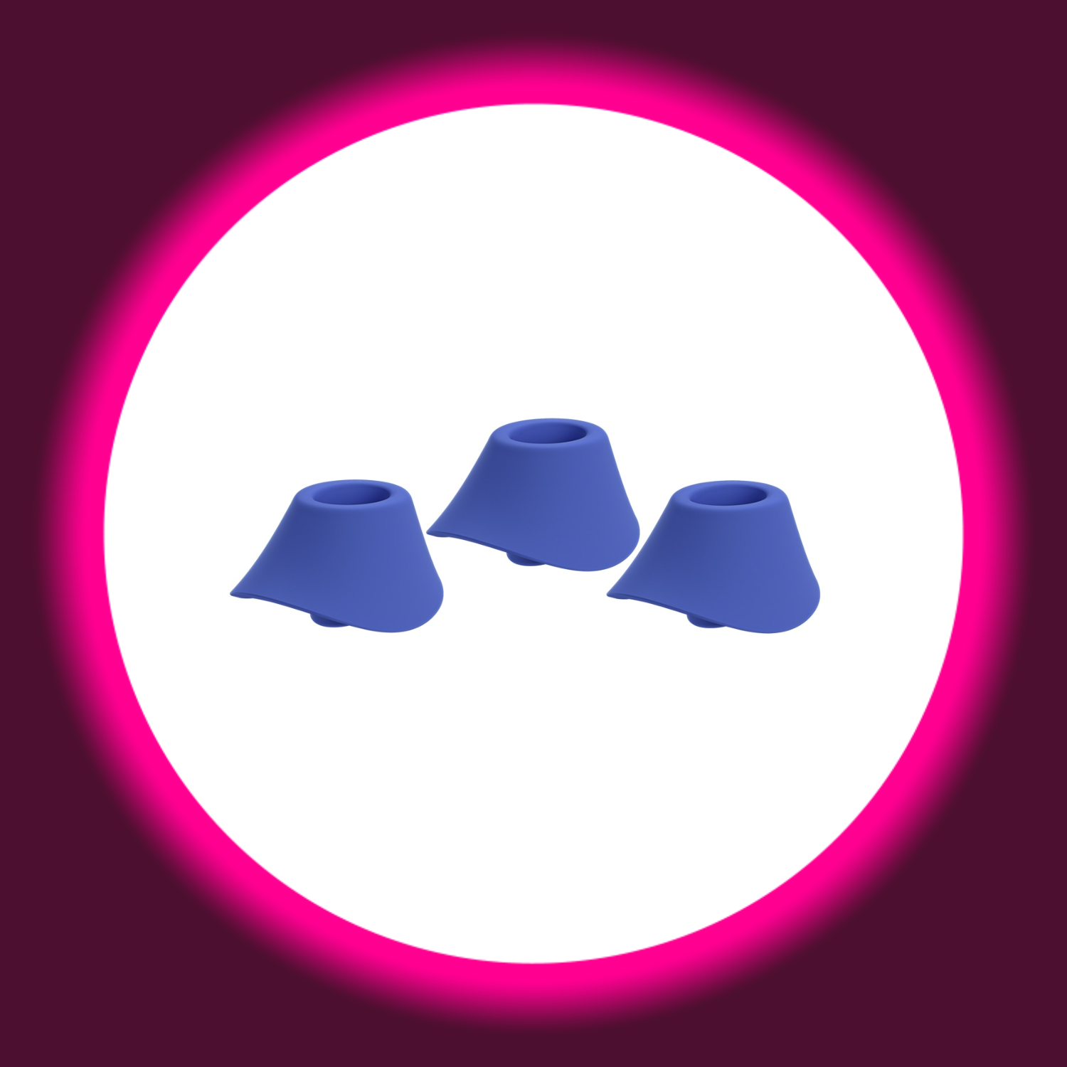 drei blaue Ersatzkappen für Womanizer Blend