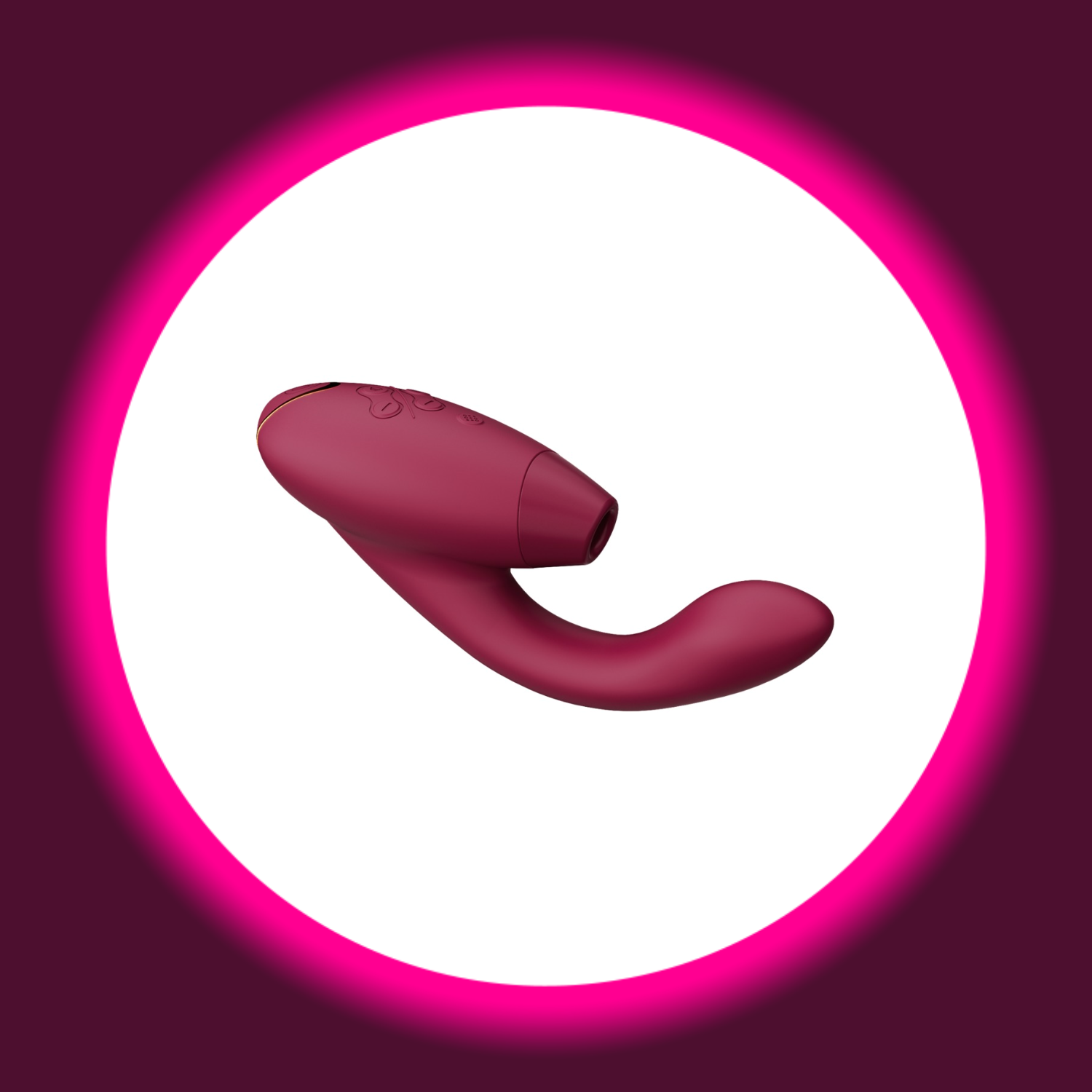 roter Pulsator mit Stimulationskopf und Vibroarm Womanizer Duo 2