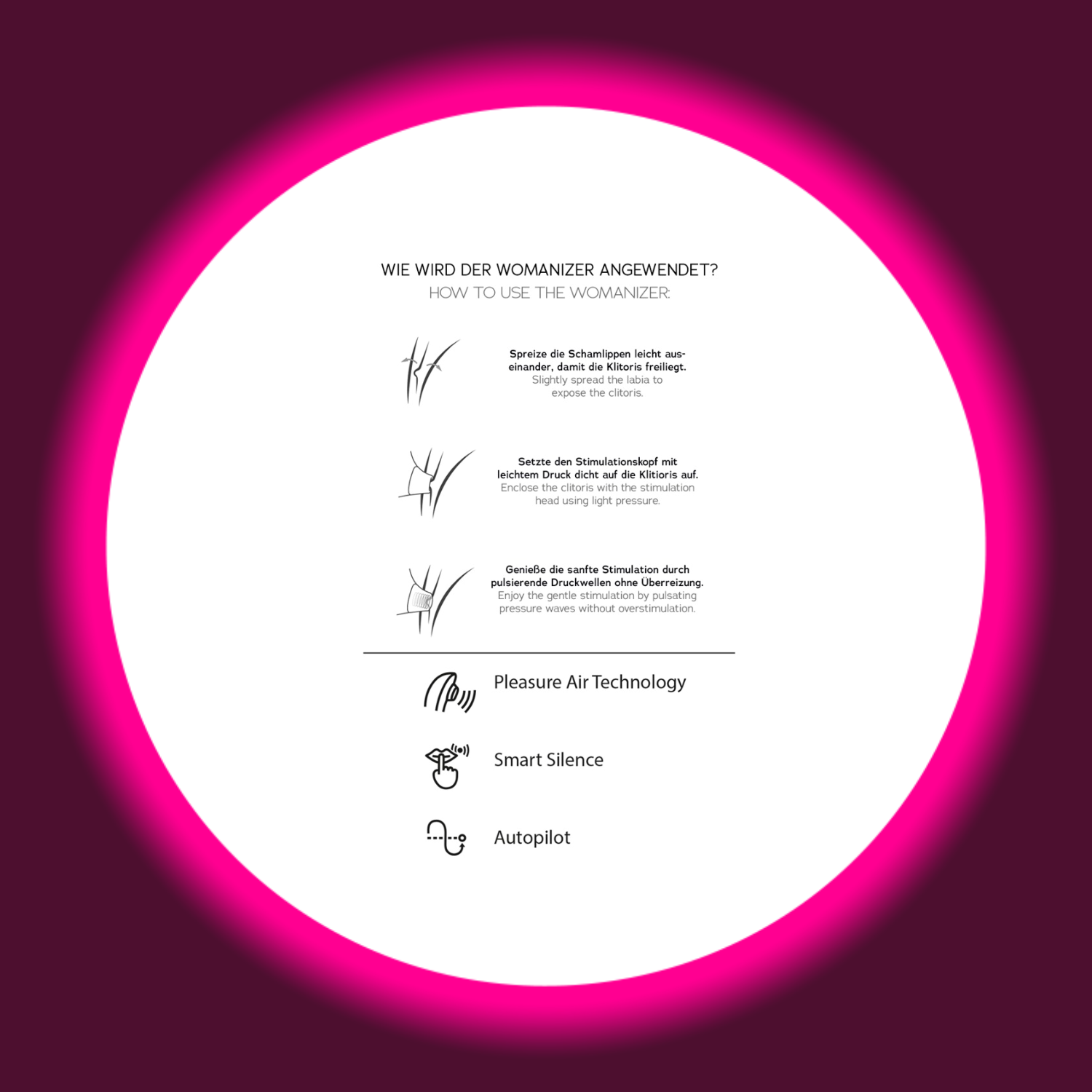 schriftiche Beschreibung zur Anwendung eines Womanizer