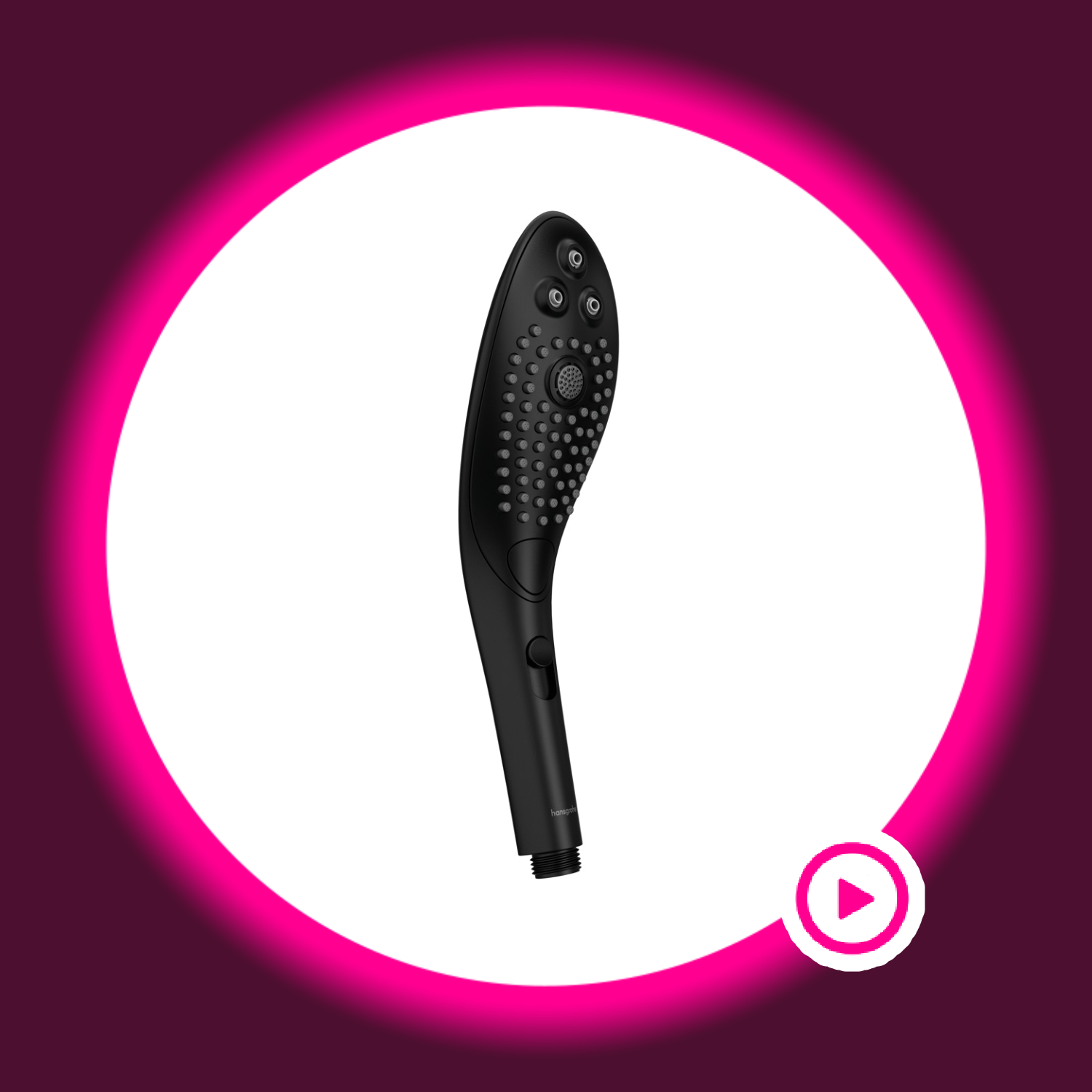 schwarzer Duschkopf mit Massagefunktion, Womanizer Wave