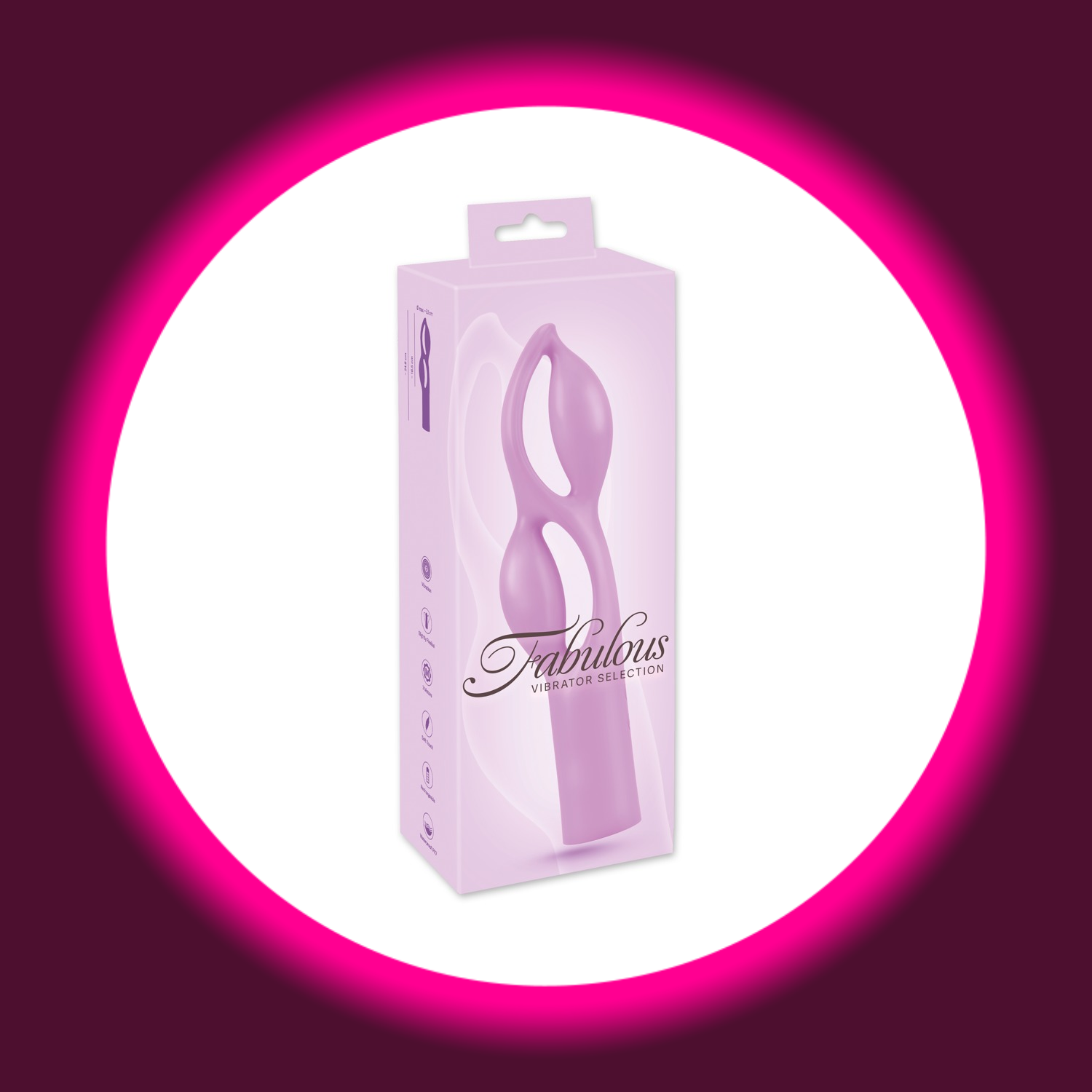 Verpackung des violetten Designer-Vibrators Fabulous mit zwei geschwungenen Windungen von You2Toys