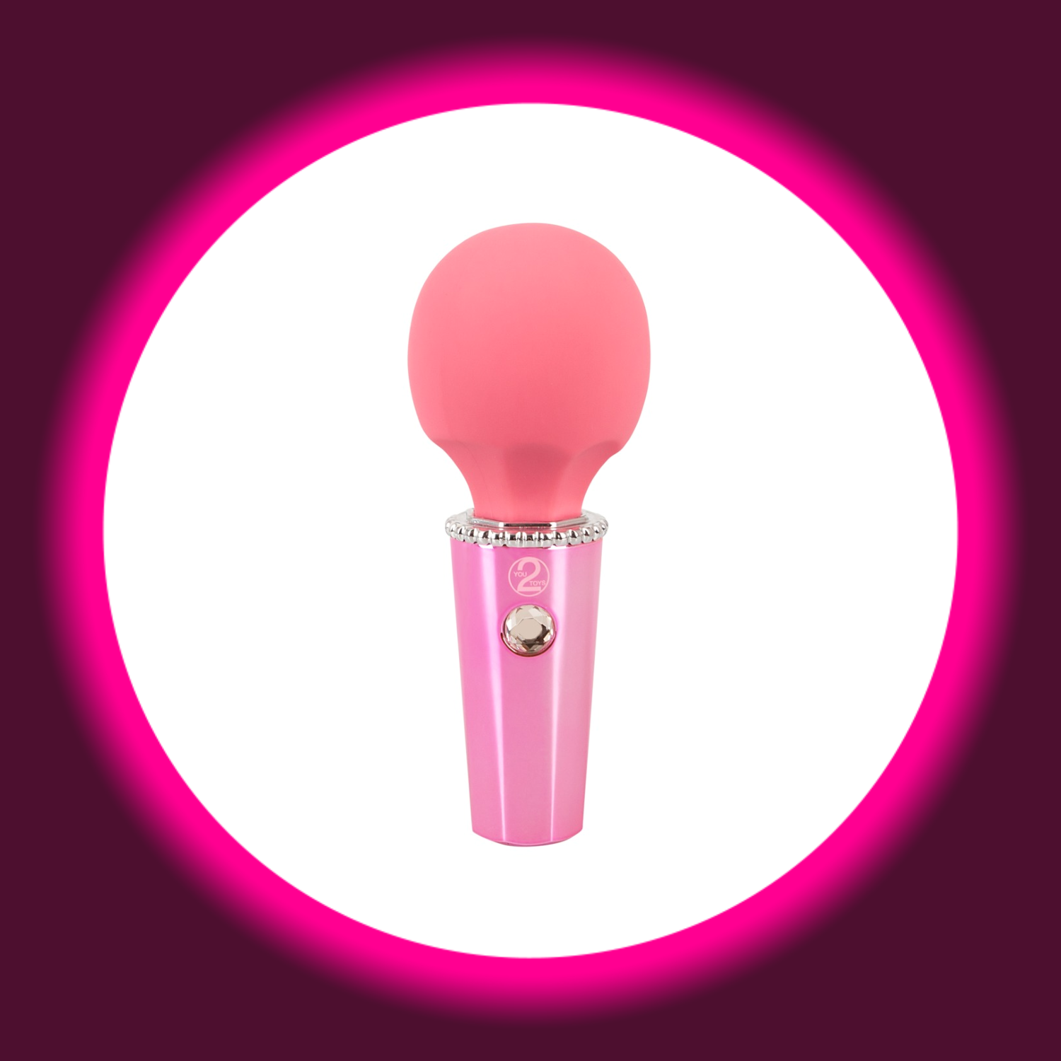 kleiner pinker Wandvibrator von You2Toys mit Glitzerstein als Startknopf