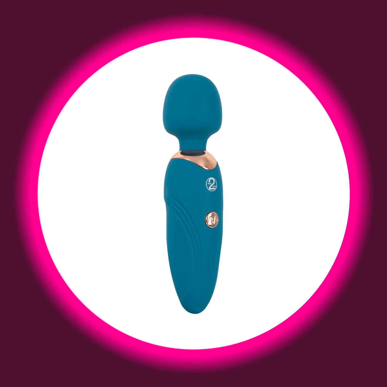 seitliche Ansicht auf einen kleinen blauen Massagestab Petite Wand bzw. Wand Vibrator von You2Toys