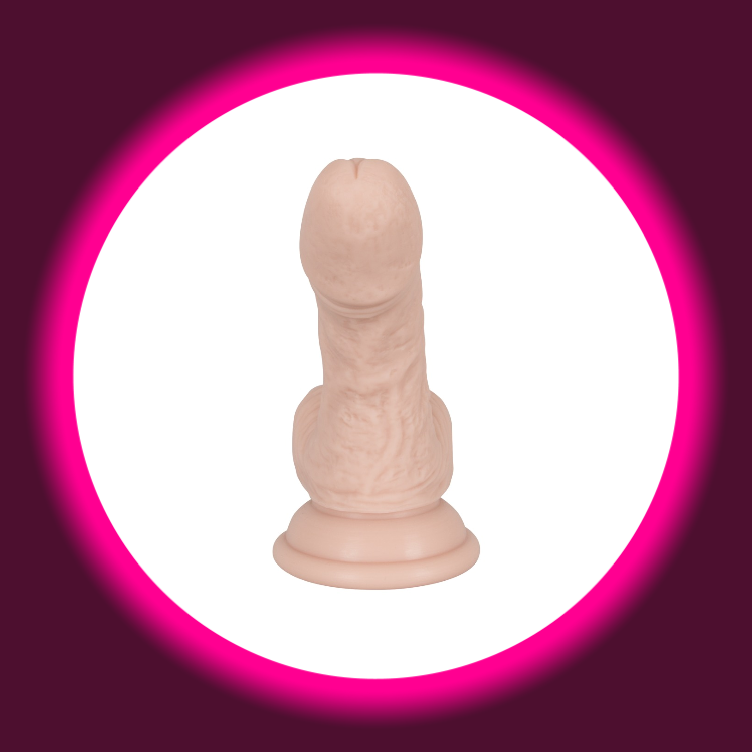 Naturdildo aus Silikon mit Eichel, Hoden und Saugfuß, von You2Toys