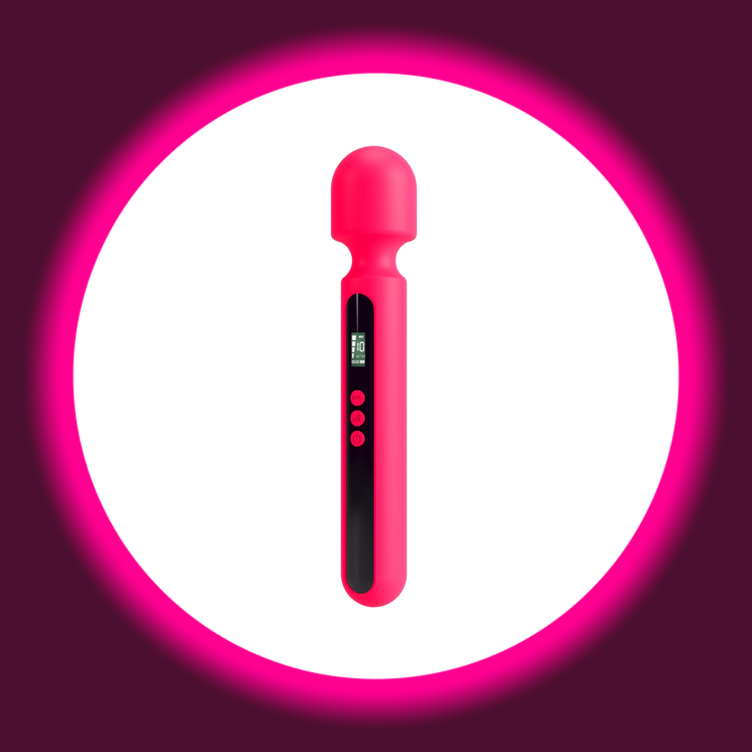pinker Wandvibrator von You2Toys mit schwarzem Bedienfeld und Digitalanzeige 