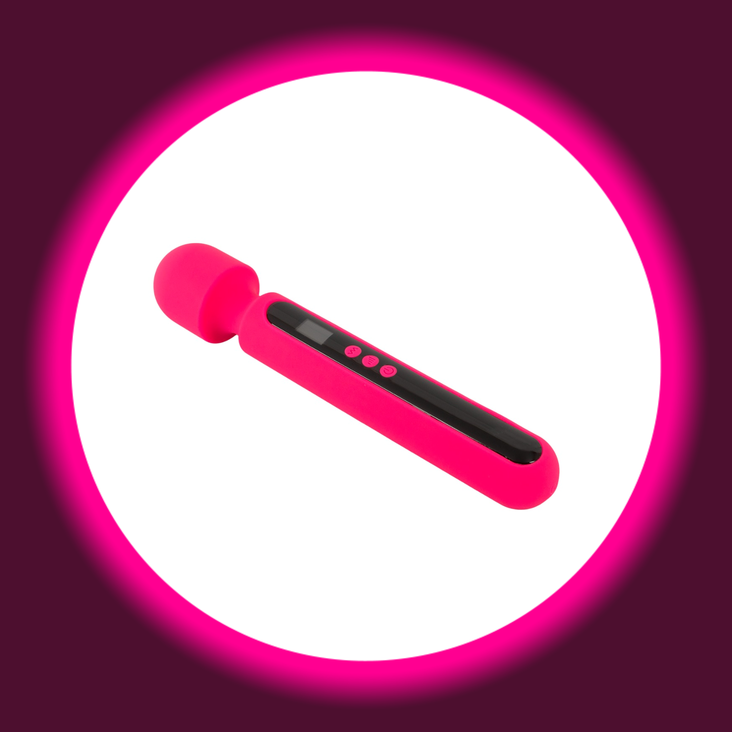 liegender pinker Wandvibrator von You2Toys mit schwarzem Bedienfeld und Digitalanzeige 