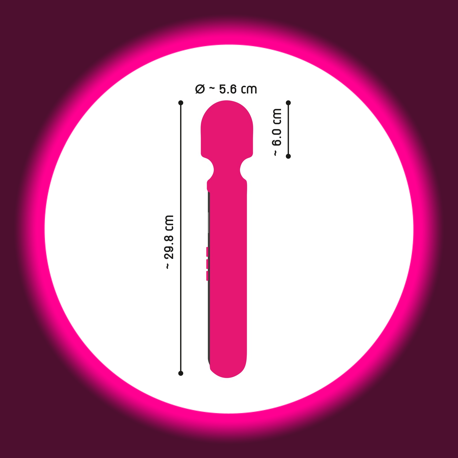 Abmaße des pinken Wandvibrators von You2Toys 